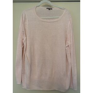 J.CREW Women's Light Pink Linen Blend Pullover Crew Neck Sweater Small